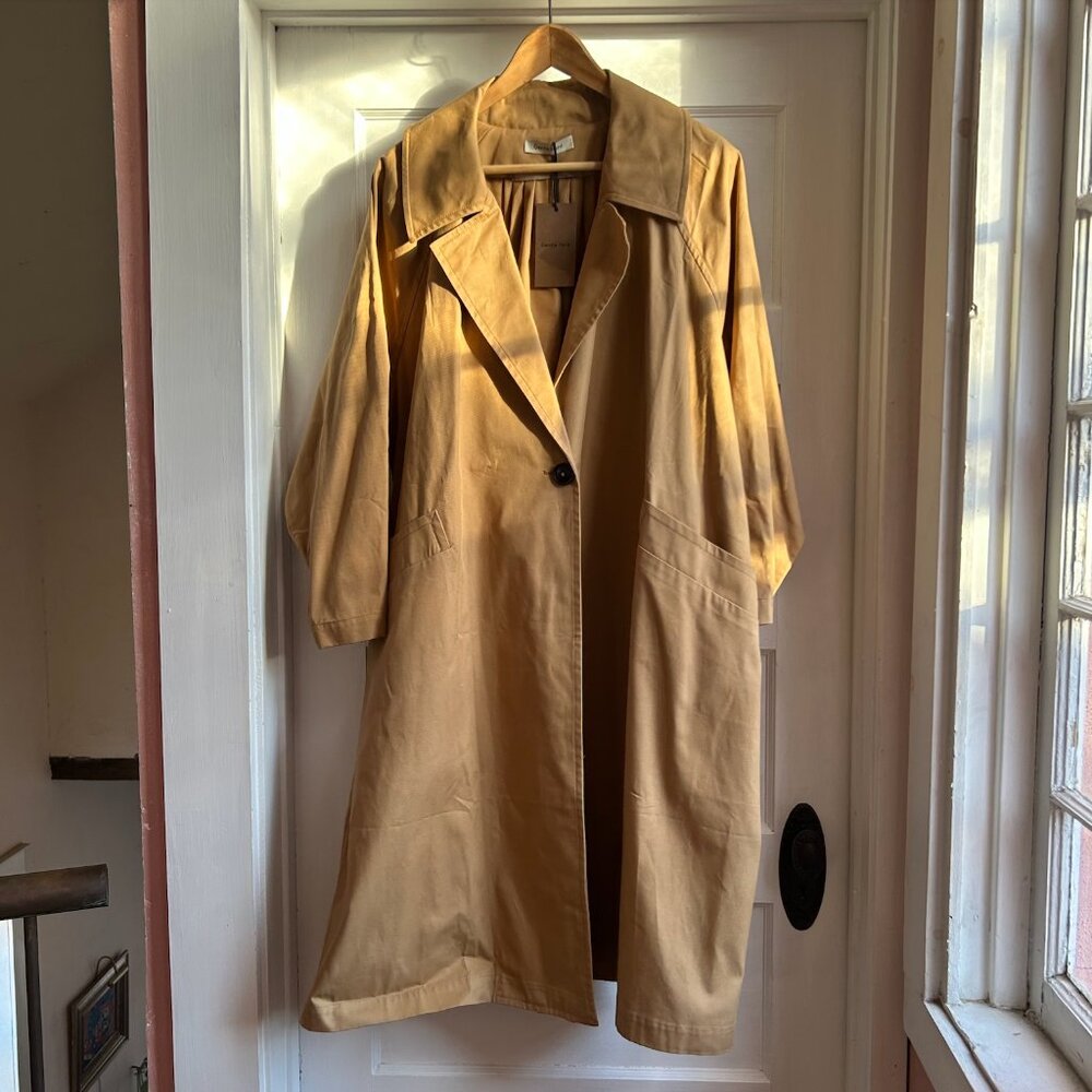 Gentle Herd Cotton Trench with back pleat NWT